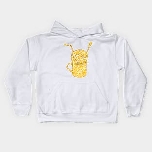 yellow and brown vintage ice cream Kids Hoodie